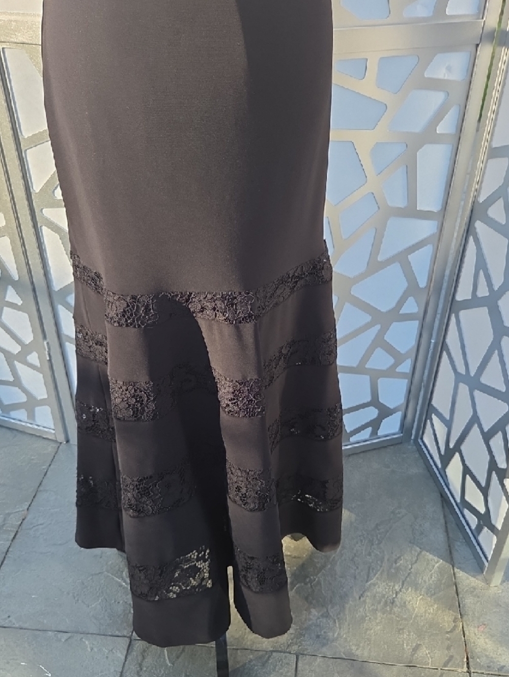 Lauren Ralph Lauren Black Lace-Trim Maxi Dress - Picture 3 of 8